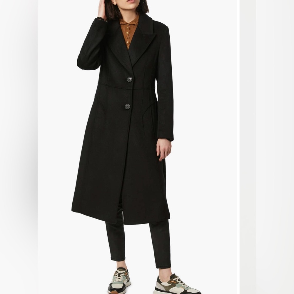 Bernardo - Solid Peaked Lapel Coat - image 1